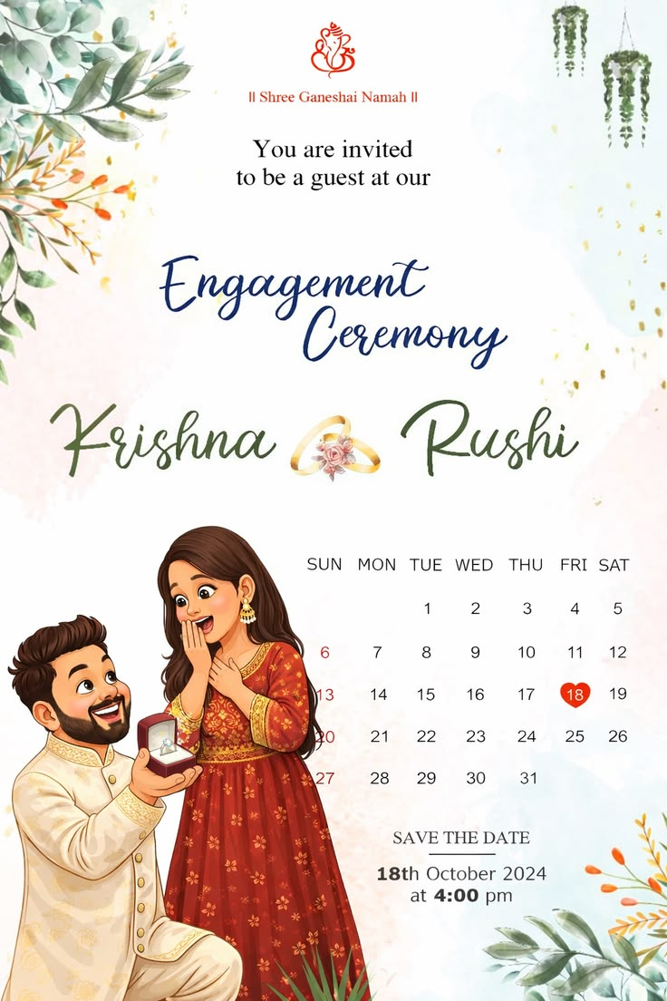 Engagement Calendar free wedding invitation