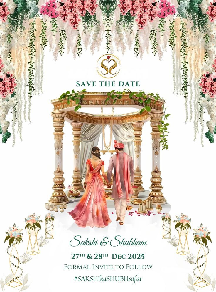 Mandap Save the Date free wedding invitation
